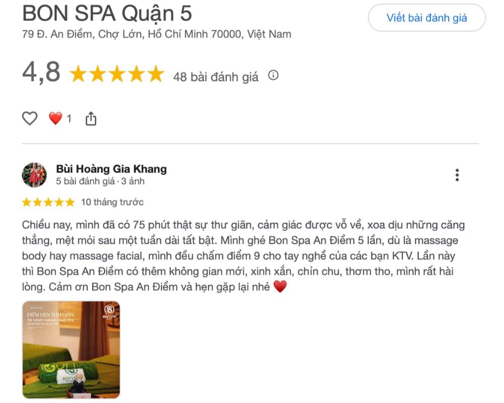 Bon spa dia diem spa o quan 5 noi tieng