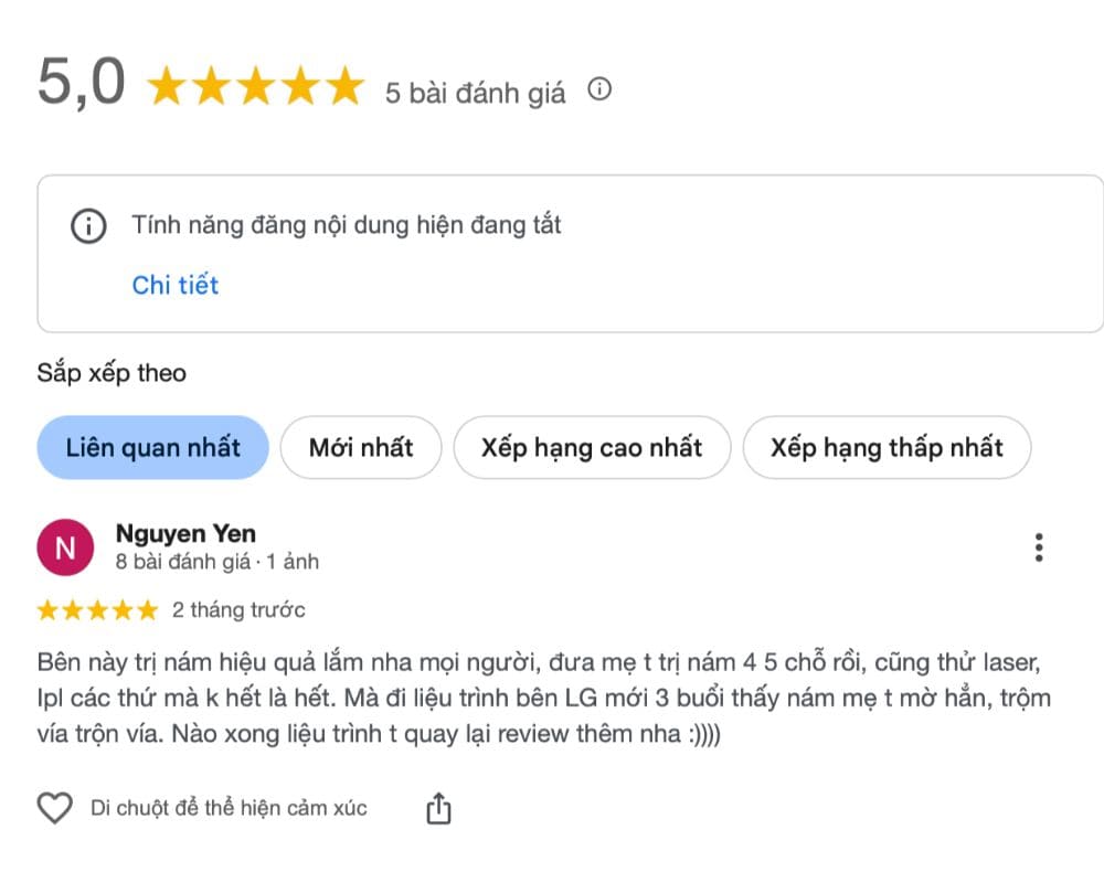 LG spa clinic dia diem spa quan 11 uy tin chat luong