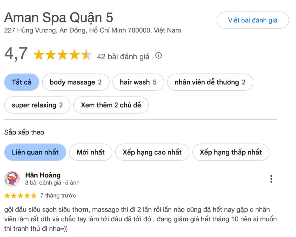 aman spa dia chi spa lam dep quan 5 chat luong cao