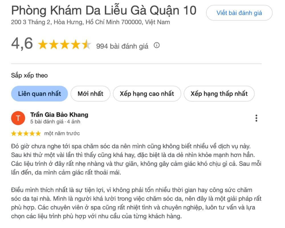 ga spa dia diem spa lam dep quan 10 uy tin chat luong