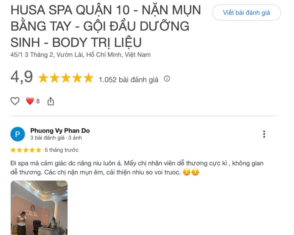husa spa dia diem spa lam dep quan 10 noi tieng dong khach
