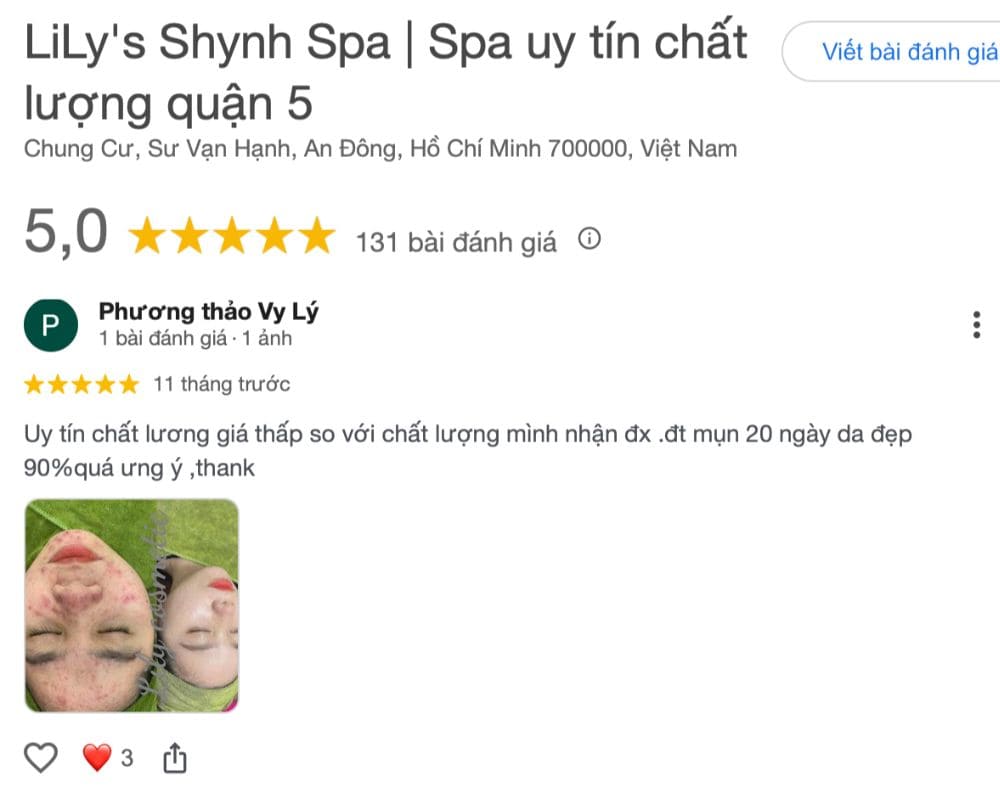 lilys shuynh co so spa suc khoe quan 5 dang trai nghiem