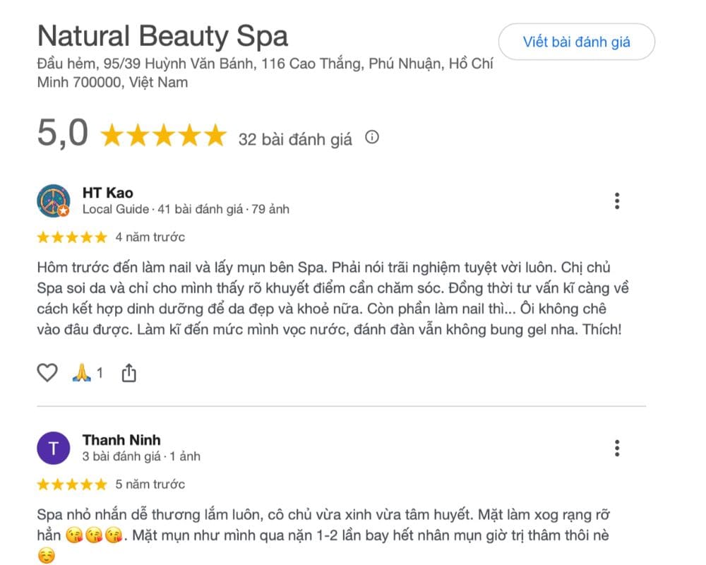 natural beauty spa dia chi spa o phu nhuan chat luong hien nay