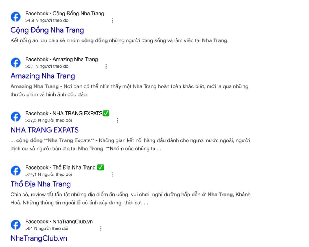 tim kiem o cac trang cong dong facebook o nha trang